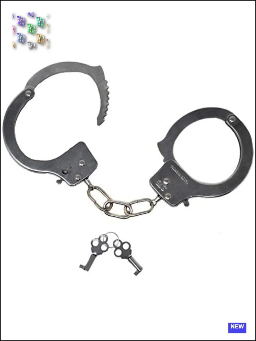 Police Costume Accessories Set - Handcuffs, Keys, Badge - Kids Role Play